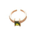 Gold Open Crossover Pavé Crystal Adjustable Ring Band view 5