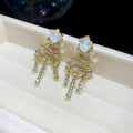 Mint Star Layered Tassel Stud Earrings In Two Tones view 6
