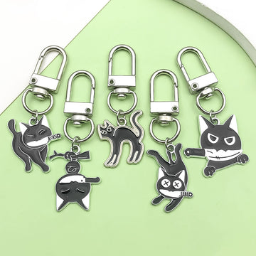 Cat Charm Keychains in 10 Pictured Variations for Bags and Keys