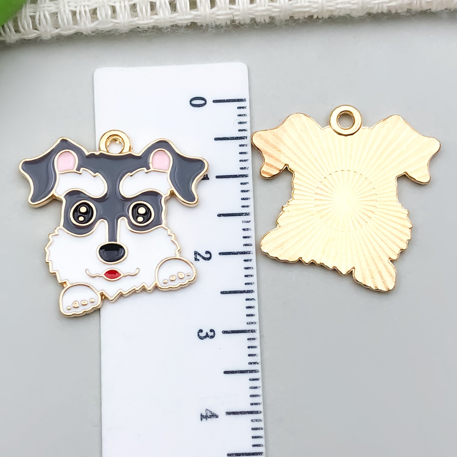 Zinc Alloy Cartoon Dog Enamel Charm Pendant for DIY Earrings Necklace Keychain
