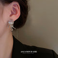 Silver Tone Jellyfish Drop Earrings With Polished Metal Tone Details view 2