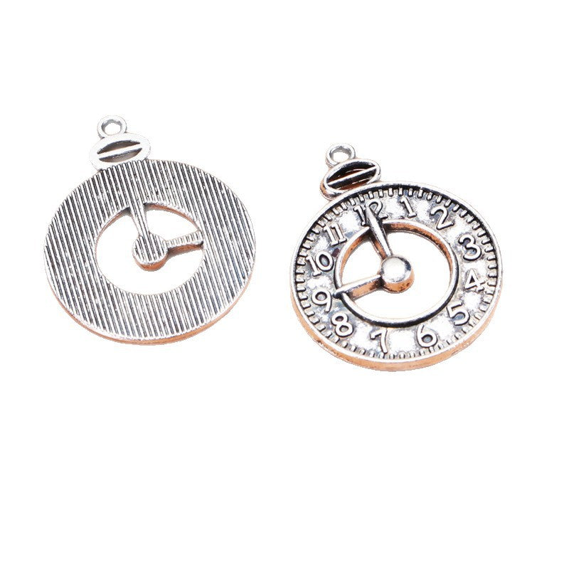 Vintage 24mm Alloy Clock Charm Pendant