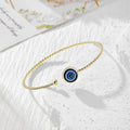 Blue and White Evil Eye Open Cuff Bracelets in Eight Finish Options view 8