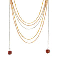 Multi-Layer Stainless Steel Necklace Natural Stone Tassel Pendant view 5