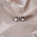 Gold Ball Huggie Hoop Earrings Small Sphere Clip Style view 3