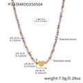 Natural Stone Beaded Necklaces Gold Heart Or Pearl Shell Mix view 6