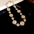 Gold Halo Geometric Rhinestone Necklace Bracelet Stud Mix view 6