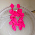 Colorful Fabric Petal Cascade Drop Earrings Fashion Jewelry view 9