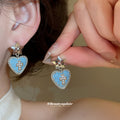 Blue Heart Star And Cross Mix Stud Earrings Statement Jewelry Pair view 4