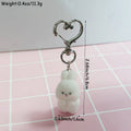 White Plush Bunny Keychains Heart Lobster Clasp 2 Styles view 3