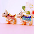Pearl Dog Keychains in Pink and Blue with Gold Tone Rings and Clasps view 2