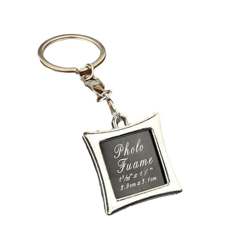 Heart Photo Frame Keychain Square Couple Souvenir Gift