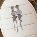 Resin Rose and Chain Tassel Drop Earrings in Three Colors view 8