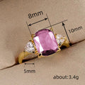 Cushion Three-Stone Ring In Pink, Blue, Red, And Green view 5