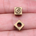 Om Symbol Square Large Hole Beads in 3 Metal Finishes for Jewelry Making view 7