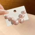 Round Faux Pearl Stud Earring Sets White Or Pink Multi Size view 7