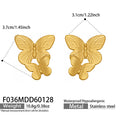 3D Dual Butterfly Stud Earrings Textured Gold Tone view 6