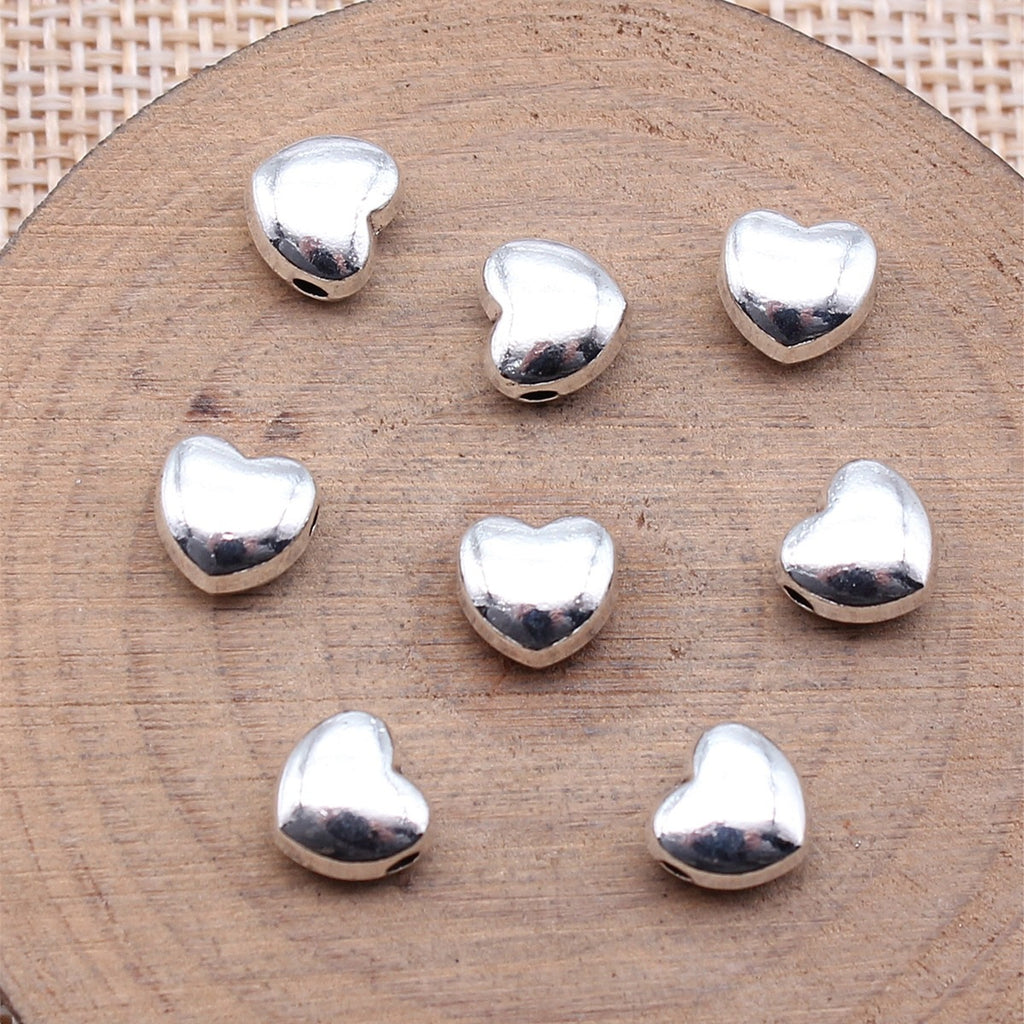 7.6x7.3x4.9mm 1g Multi Color Zinc Alloy Heart Shape Small Hole Beads for Bracelet Jewelry Making