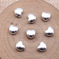 Smooth Heart Spacer Beads in Three Metal Tone Finishes view 2