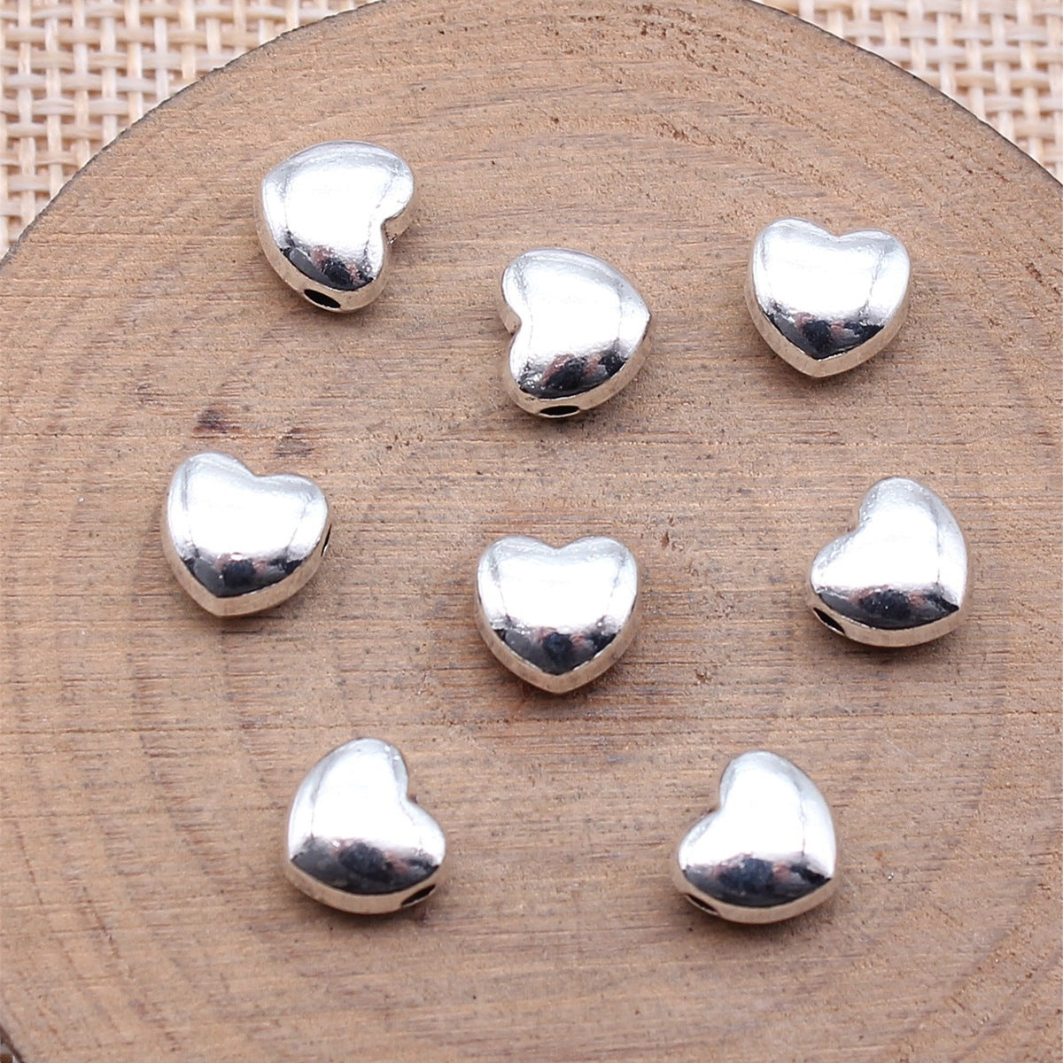 7.6x7.3x4.9mm 1g Multi Color Zinc Alloy Heart Shape Small Hole Beads for Bracelet Jewelry Making