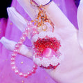 Crystal Daisy Clamshell Pearl Keychains in Nineteen Color Options view 1