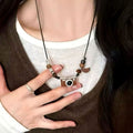 Brown Camera Pendant Cord Necklace Fashion Jewelry view 6