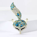 Crystal Fox Brooch In 4 Styles With Polished Metal Details view 4