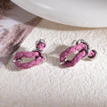 Braided Leather Look Color Knot Small Stud Earrings view 8