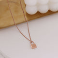 Mini Padlock Pendant Necklace Curb Chain Multiple Finishes view 10
