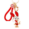 Thumbs Up Rabbit Keychains in Pink Red Blue and Assorted Colors view 5