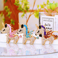 Full Crystal Unicorn Keychains in Pink Purple and Blue view 2