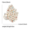 Openwork Peacock Brooch Rhinestone Tail Gold Multicolor Silver view 7