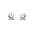 Silver Tone Crystal Butterfly Stud Earrings Jewelry view 5