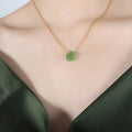 Green Star Stone Pendant Necklace Light Or Dark Green view 7