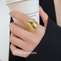 Wide Wavy Open Band Rings Gold Silver Irregular Shape view 3