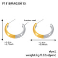 Rounded C Hoop Earrings in Three Sizes and Metal Finishes view 6