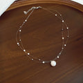 Layered Delicate Chain and Faux Pearl Pendant Necklace view 6