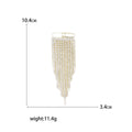 Crystal Chain Fringe Brooch With Rectangular Bar and Draped Tassels view 5