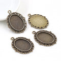 Scalloped Oval Pendant Bezel Trays in Four Finishes view 3