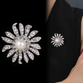 Sunflower Pearl Look Metal Brooch Pin for Jackets and Lapels view 4