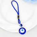 Glass Evil Eye Pendant Charm On Braided Cord Hanging Strap view 6