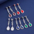Blue Silver Tone Horse Five Designs Metal Dangle Earrings view 2