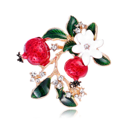 Front product view of an apple brooch