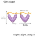Enamel Heart Hoop Earrings in Blue Pink and Purple view 8