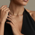 Gold Steel Twisted Sparkle Chain Necklace And Bracelet Set view 1