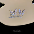 Silver Crystal Butterfly Decorative Ear Cuff Clips view 2