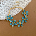 Gold Enamel Flower Link Bracelets In Pink Blue White view 7