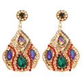 Multicolor Crystal Teardrop Statement Stud Earrings view 5