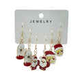 Enamel Santa Mittens Christmas Dangle Earrings Set of 3 Pairs view 5