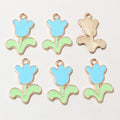 Enamel Flower Pair Charms in Seven Color Styles for Jewelry view 8